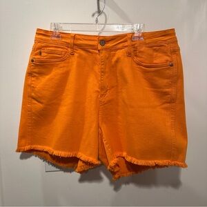 Judy Blue Orange Frayed Hem Denim Shorts 2XL - Like New